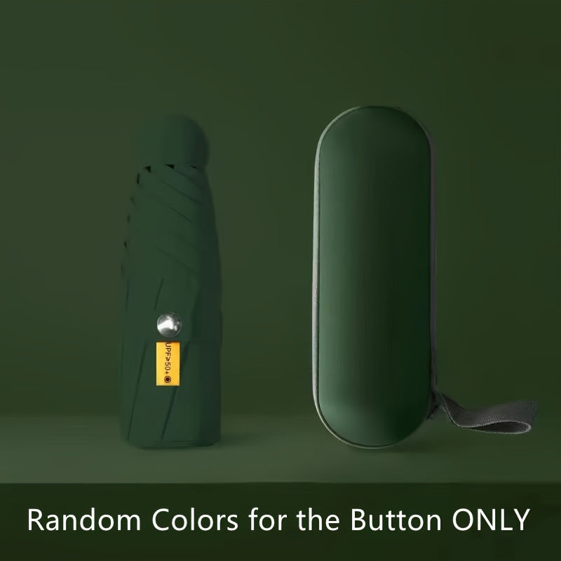 Six-Rib Capsule Pocket Umbrella – Compact, Portable, Lightweight Mini Umbrella for Men, Women & Kids, Windproof and Easy to Carry