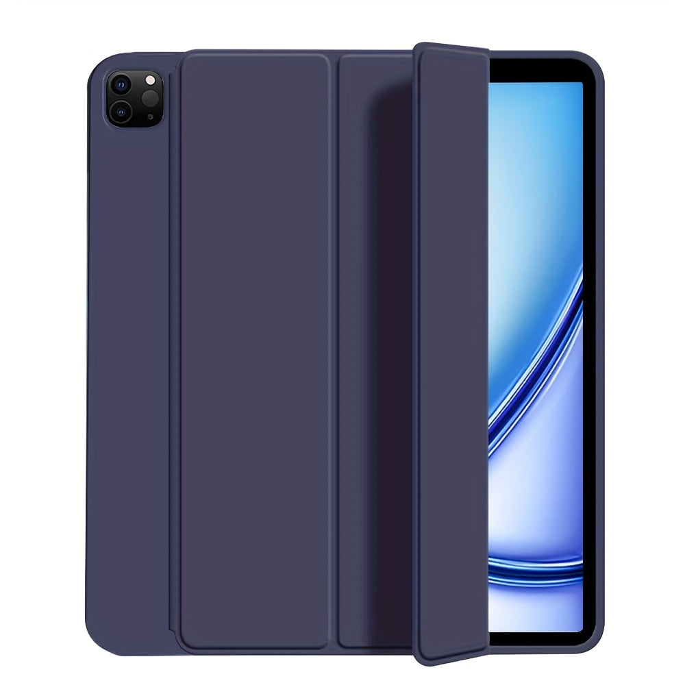 For iPad 11th Gen/10th/9th/8th/7th/6th/5th/ Air 1/2/3/Pro 9.7/10.5 Slim Tri-Fold Stand Case with Pencil Holder - Auto Sleep/Wake, Adjustable Stand, Lightweight Soft TPU Cover, Modern Travel Case For A16, Auto Sleep/wake Featu