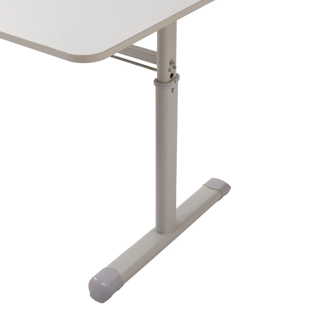1pc Ergonomic Manual Standing Desk - Height Adjustable Work Table (60-90cm) with Reinforced Frame, Perfect for Home Office, Gaming & Study (White, Easy Assembly)