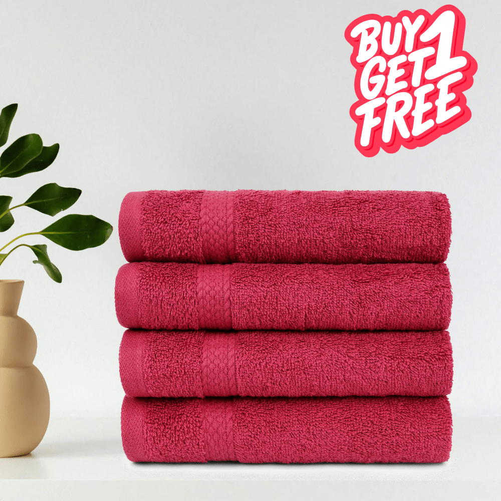 Buy 4x Get 4x Free Hand Towels 100% Pure Cotton, Highly Absorbent 500 Gsm Extra Soft Towels