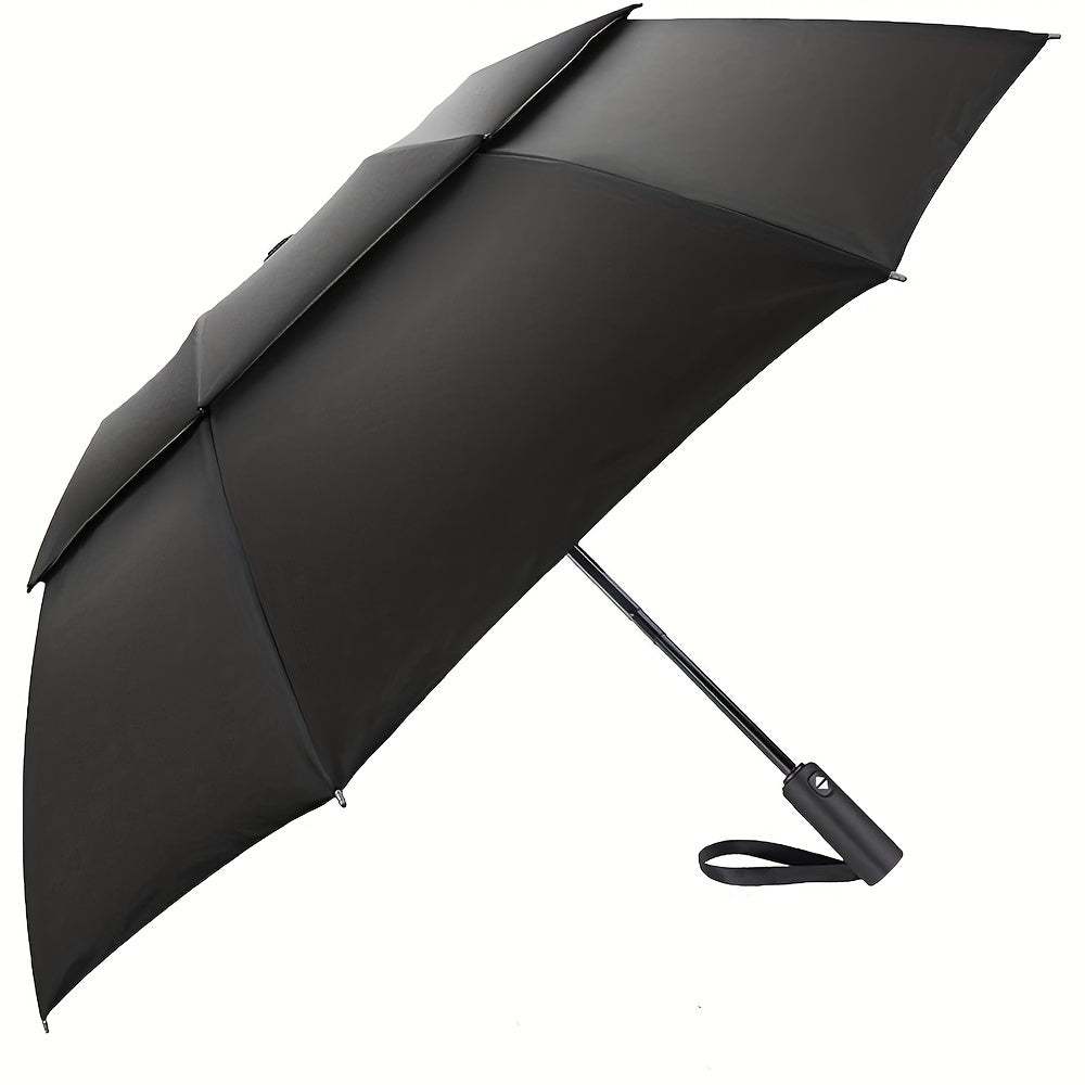 Windproof Automatic Oversized Umbrella – 10-Rib Folding Business Umbrella with Sun Protection, Auto Open/Close, Professional Unisex Design for Daily Use