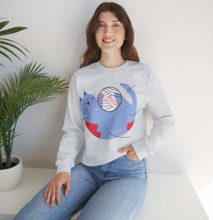 Round Neck Loose Autumn And Winter European And American Printed Sweatshirt