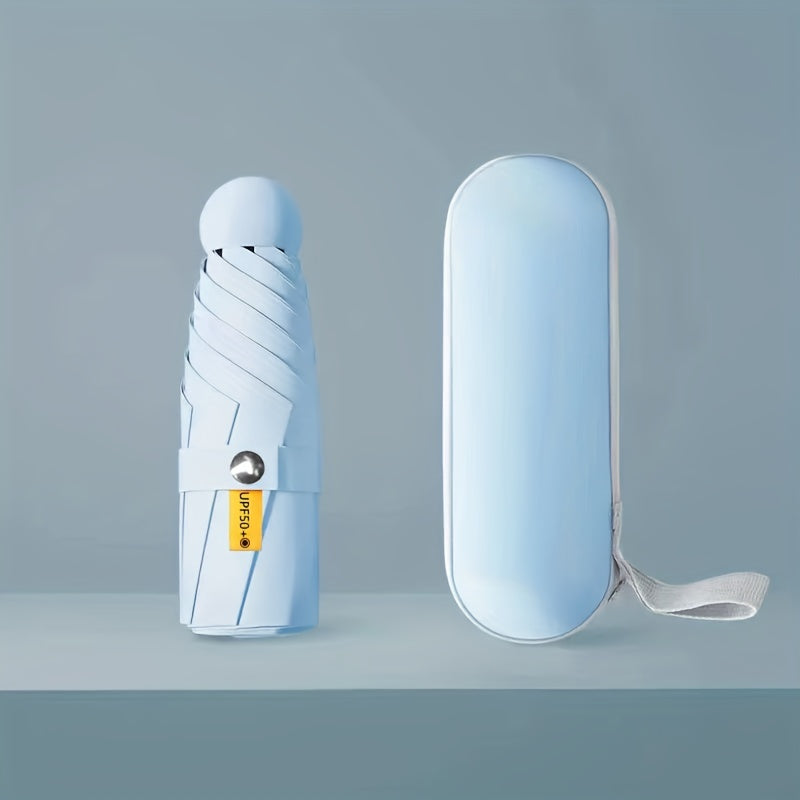 Six-Rib Capsule Pocket Umbrella – Compact, Portable, Lightweight Mini Umbrella for Men, Women & Kids, Windproof and Easy to Carry