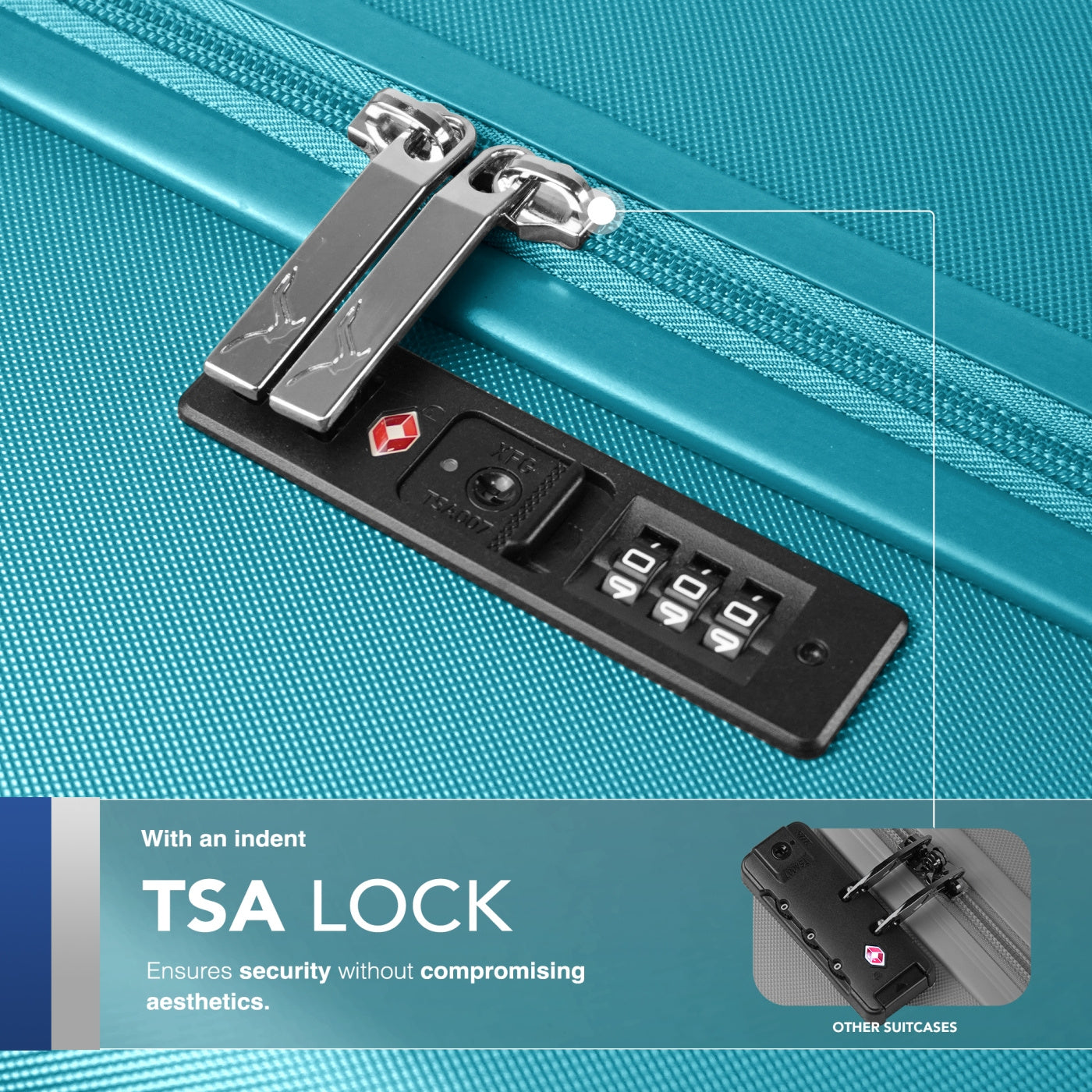 LUGG 65 x 25 x 44cm Vacay Suitcase ABS Luggage with TSA Indent Lock, Aluminium Trolley Handle, 360° Spinner Wheels, Water-Resistant & Durable Material - Airline Compatible (24inch)