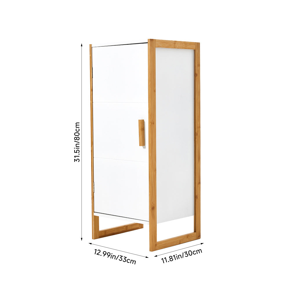 Bathroom Cabinet Bathroom Storage Cabinet Half-Height Bathroom Cupboard with 2-tier Compartments for Bathroom Hallway and LivingRoom White 80x33x30cm