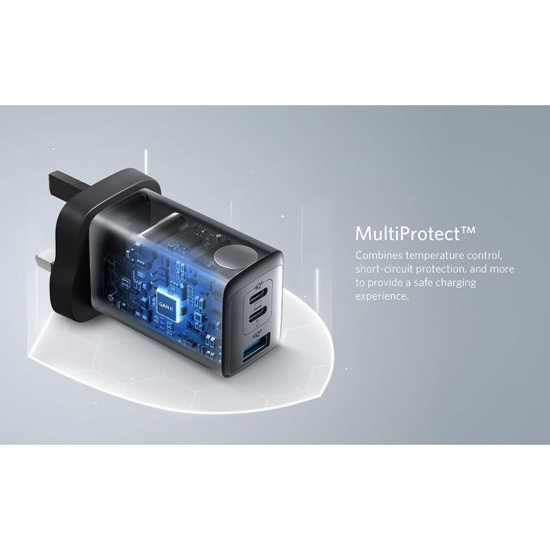 Anker USB C Plug, 735 Charger (Nano II 65W), PPS 3-Port Fast Compact USB C Charger for MacBook Pro/Air, iPad Pro, Galaxy S20/S10, Dell XPS 13, Note 20/10+, iPhone 16/15, Pixel, Steam Deck, and More