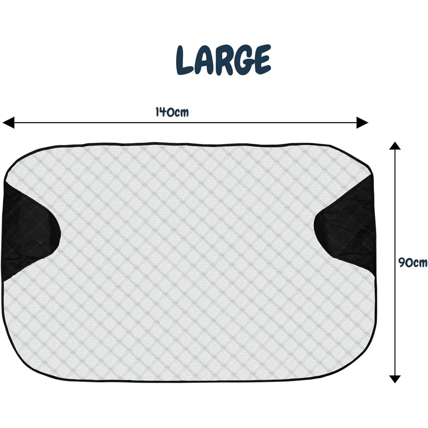 CUQOO Car Windshield Cover - Heavy Duty Car Windscreen Cover For Winter, Frost & Snow Protector, Ultra-Thick, Waterproof & Windproof Windscreen Cover, All-Season Ice Shield for Cars, SUVs & Trucks – Available in Large & X-L