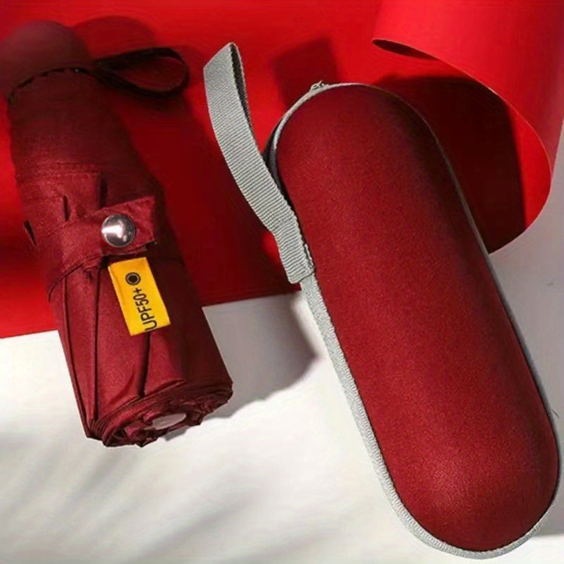 Six-Rib Capsule Pocket Umbrella – Compact, Portable, Lightweight Mini Umbrella for Men, Women & Kids, Windproof and Easy to Carry