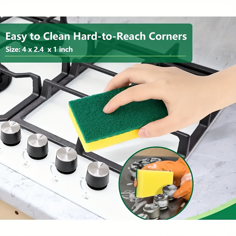 9/19/29/39/49pcs Kitchen Sponges, Multifunctional, Super Absorbent, Rust and Oil Remover, Double Grip Design, Suitable for Utensils, Cookware, and Furniture Cleaning
