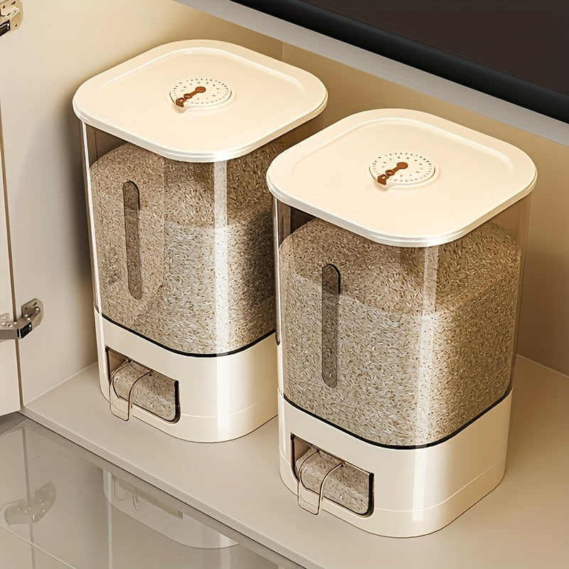 Automatic Rice Dispenser – Large Capacity Sealed & Moisture-Proof Grain Storage Container with Measuring Cup for Rice, Flour, Pet Food