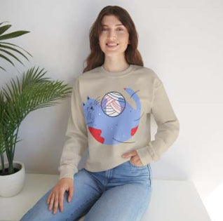 Round Neck Loose Autumn And Winter European And American Printed Sweatshirt