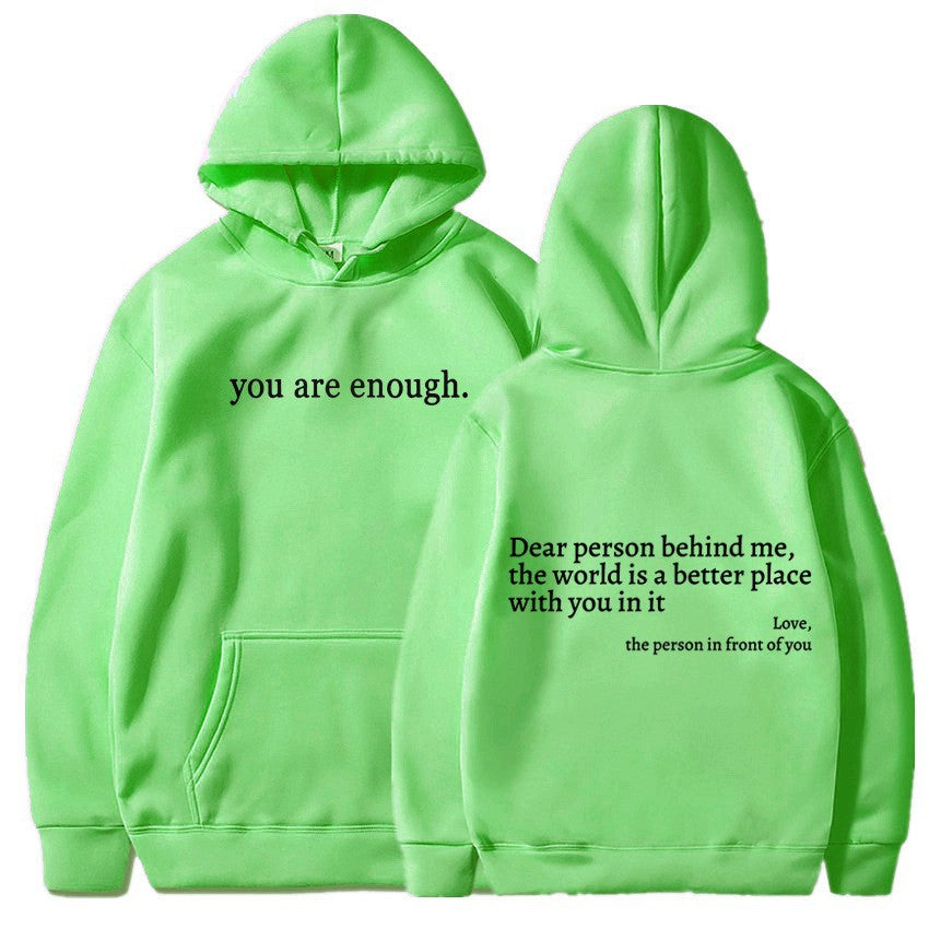 Women's Brushed Hoody Plain Letters