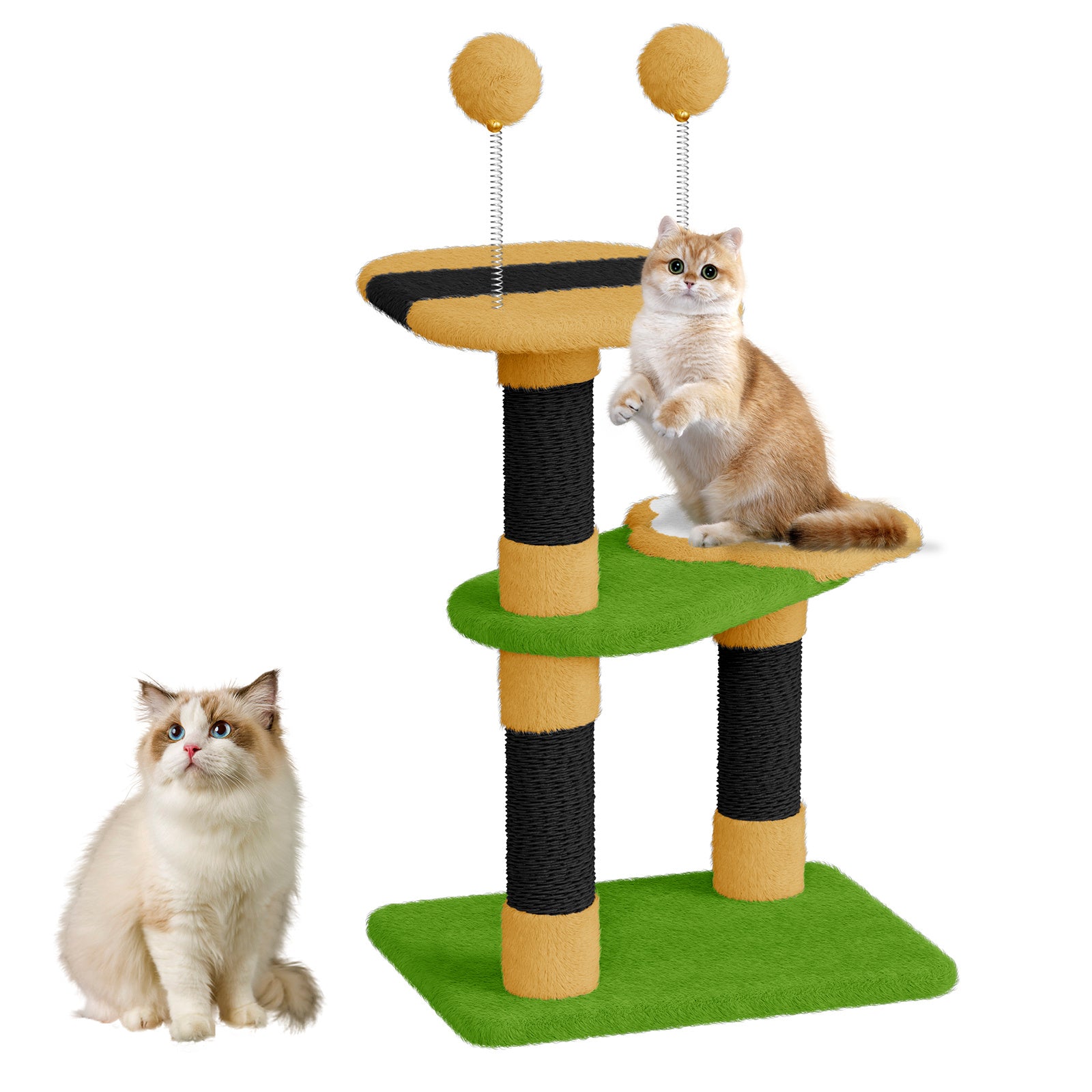 Dogat Bee - Themed Cat Tree with Scratching Posts, Interactive Kitten Furniture for Indoor Cats - Durable, Space - Saving & Easy to Assemble