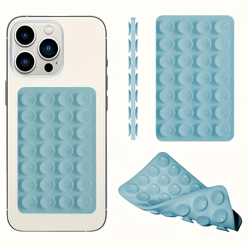 1Pack, Double-sided Silicone Mobile Phone Suction Cup, Car Holder for Mobile Phones, Strong Adhesive Bracket, Suitable for Kitchen, Bathroom and Makeup Mirror, iPhone and Android, Suitable for Selfie and Video Recording, Gift