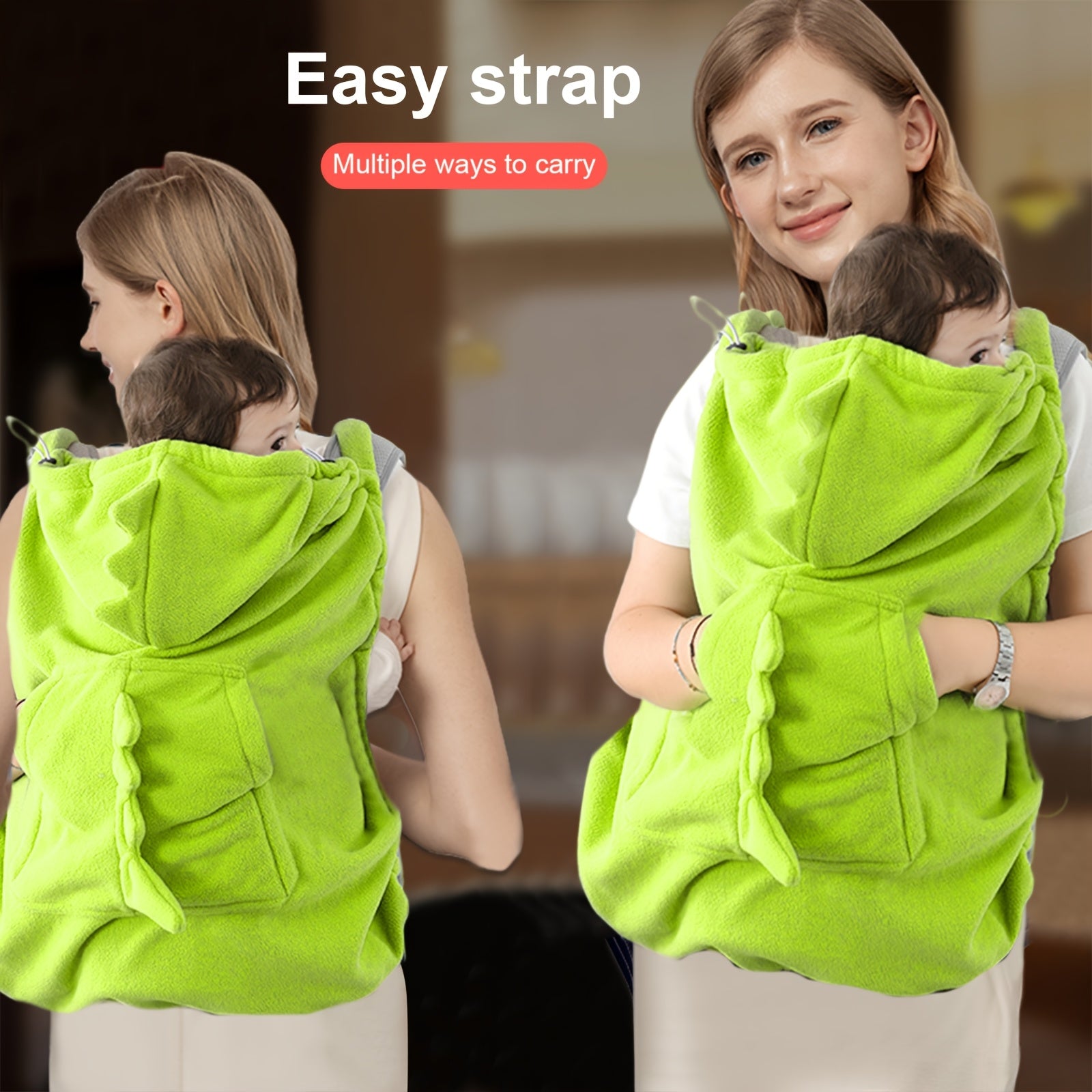 One Cartoon Dinosaur Children's Waist Stool Warm Cape, Multifunctional Front-Carry Windproof Cloak - Suitable for Home and Outdoor Use as Cold Protection Blanket