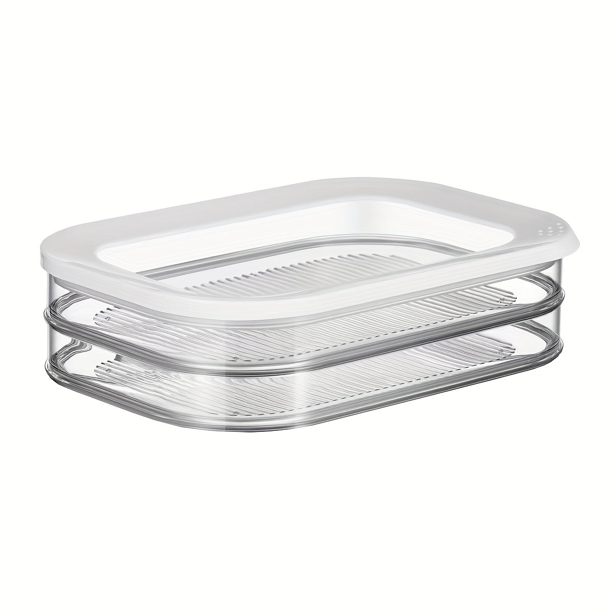 LDQ Transparent Food Storage Container Set, 1/2/3/4-Tier Stackable BPA-Free PP Fridge Organizer for Steak, Deli Meat, Cheese and More
