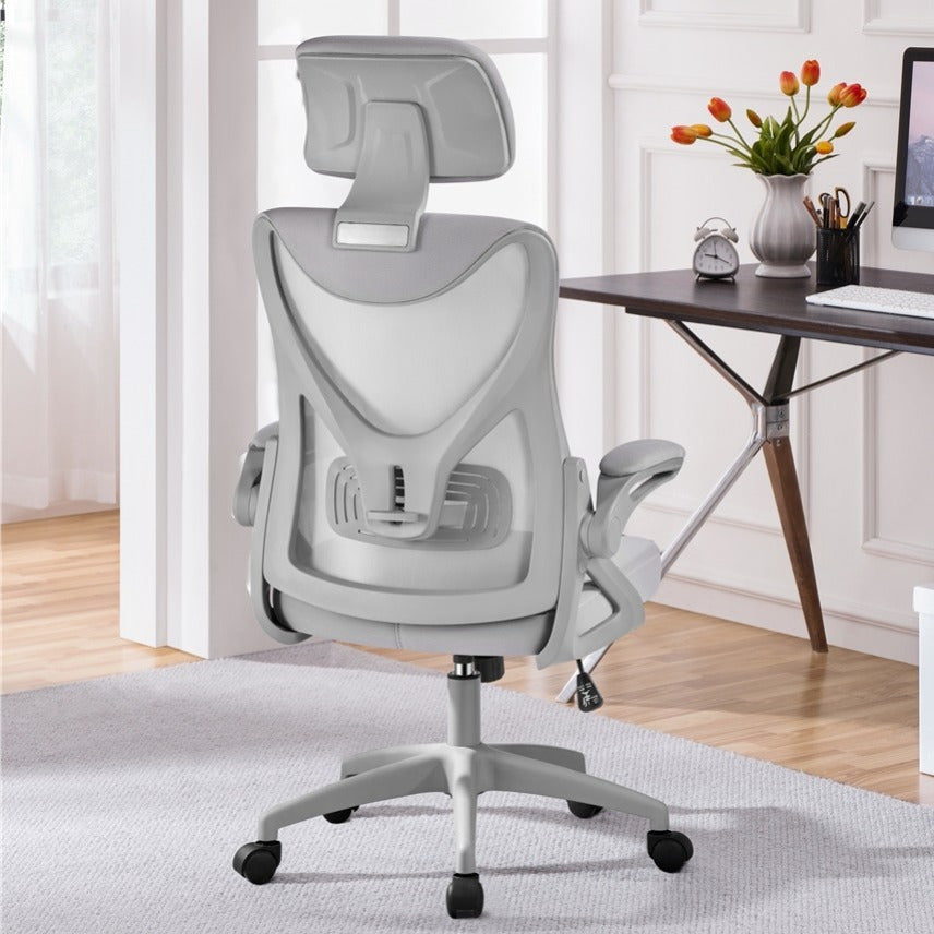 Costoffs Office Chair with Flip-up Armrest, Comfy Desk Chair with Adjustable Padded Headrest, Gaming Chair, Big and Tall Office Chair, Computer Chair with Customized Lumbar Support and Cushioned Seat