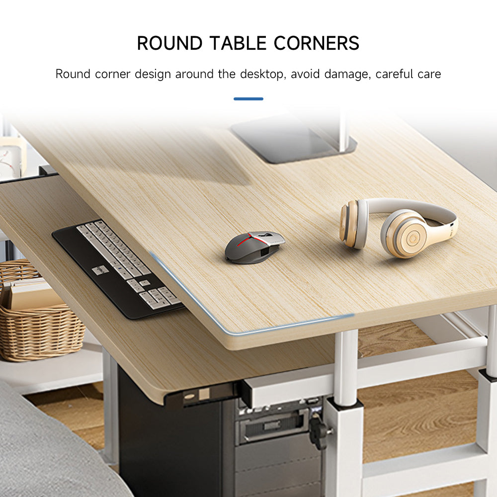 1Pack Adjustable Laptop Desk - Height-Adjustable Mobile Workstation for Sofa/Bedside, Multi-Scene Table for Living Room & Bedroom, Wood Tone 23.62x17.72x27.17-33.46inch