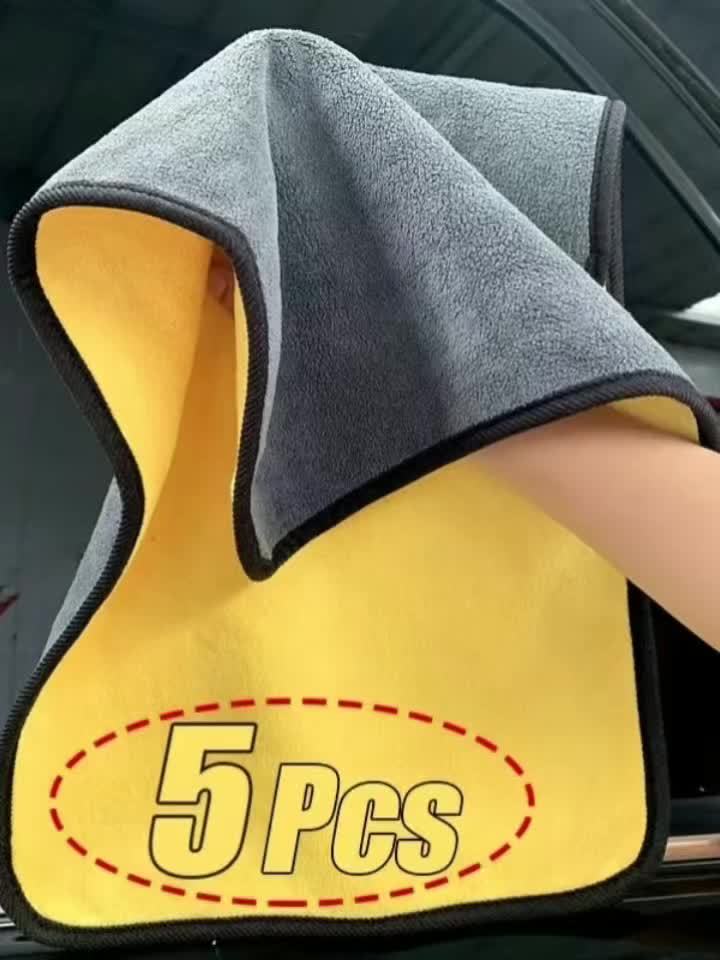 5-pack, Microfiber Cleaning Cloth, Multifunctional Household Rag, Reusable Kitchen Towel, Window Wiping Cloth, Home Car Washing Towel, Dust Removal Cloth, Car Care Towel, Super Absorbent, Cleaning Supplies, Cleaning Tool, Bac