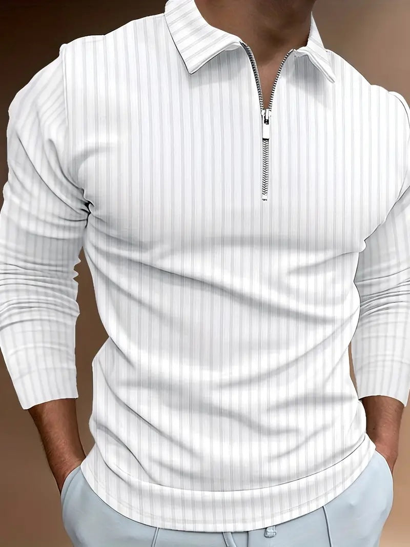 Spring New European And American Men's 3D Digital Printing Long Sleeve Polo Fashion Sports