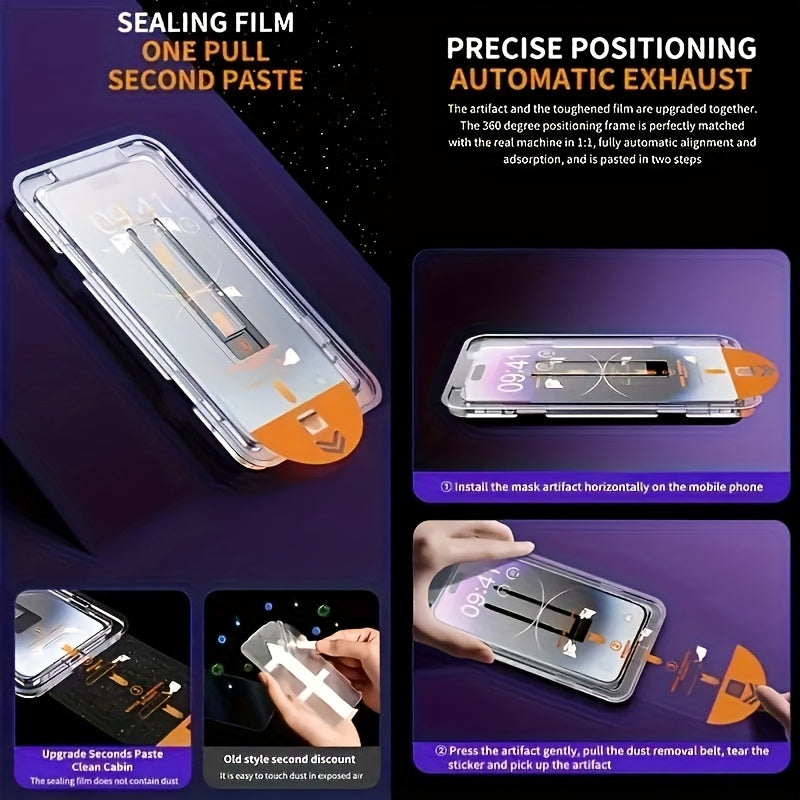 4pcs Full Cover Privacy Tempered Glass Screen Protector for iPhone 17 Pro Max/17 Air/16 Pro Max/15 Pro17/16/15/14/13/12/11/16e/Plus/Mini/X/XR/XS Max/7/8/SE2/SE3, 9H+ Hardness, Ultra HD, Anti-Scratch, Anti-Fingerprint, Easy to