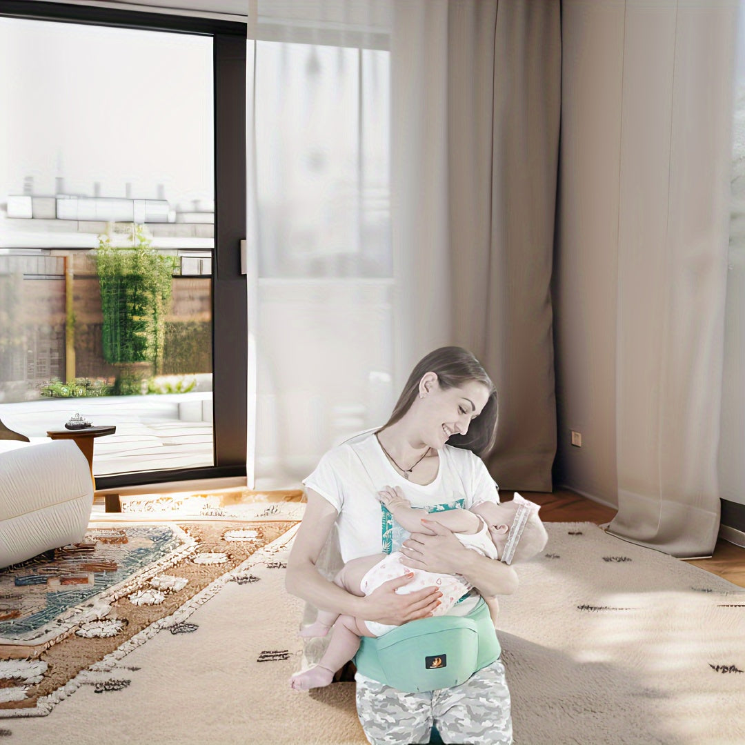 Baby Carrier Waist & Toddler Hip Seat – Ergonomic 2-in-1 Soft Comfortable Sling with Storage Pocket, Secure Belt System, Multi-Color Options (Pink/Grey/Green/Blue) – Ideal for Travel & Daily Use