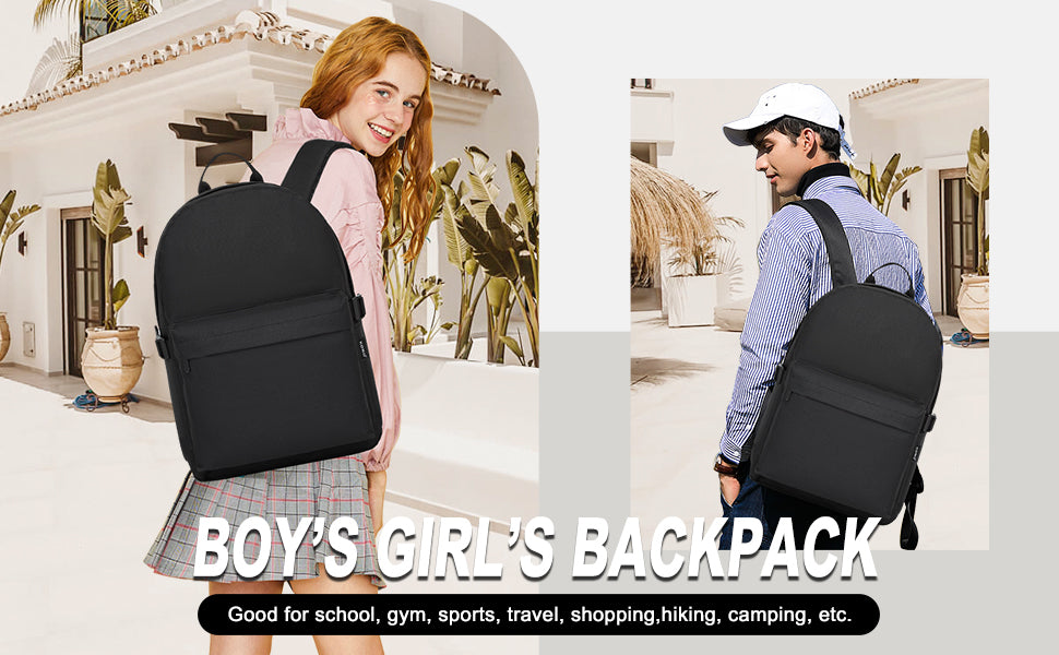 Kono Lightweight School Backpack - Casual Daypack for Men & Women - Durable Bookbag, Travel Rucksack & Work Bag