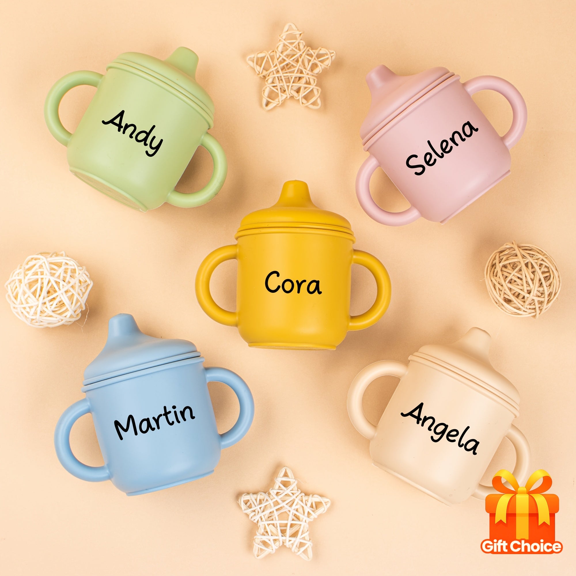 Personalized Silicone Drinking Cup for, Custom Engraved Sippy Cup, Tumbler, Perfect Gift for .