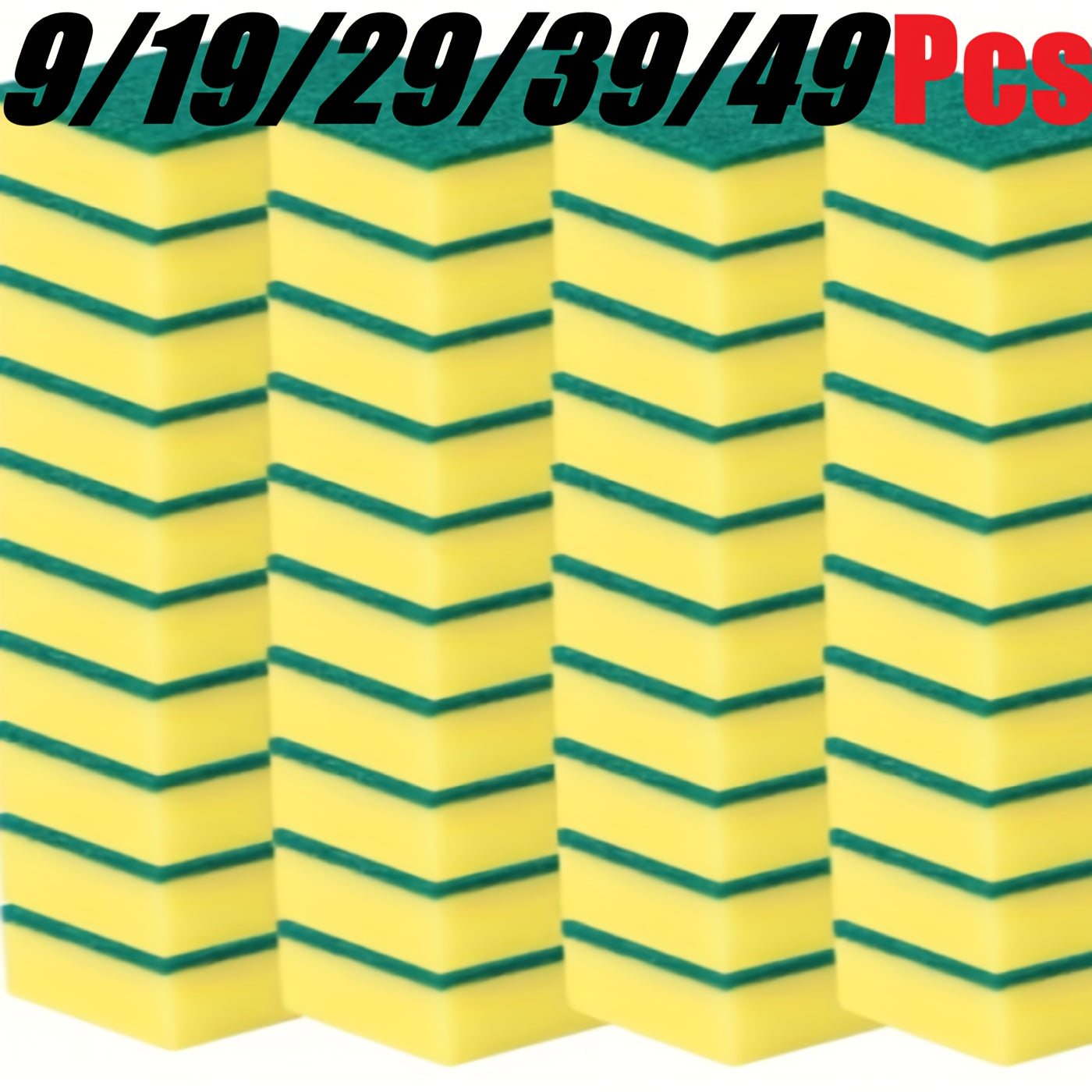 9/19/29/39/49pcs Kitchen Sponges, Multifunctional, Super Absorbent, Rust and Oil Remover, Double Grip Design, Suitable for Utensils, Cookware, and Furniture Cleaning