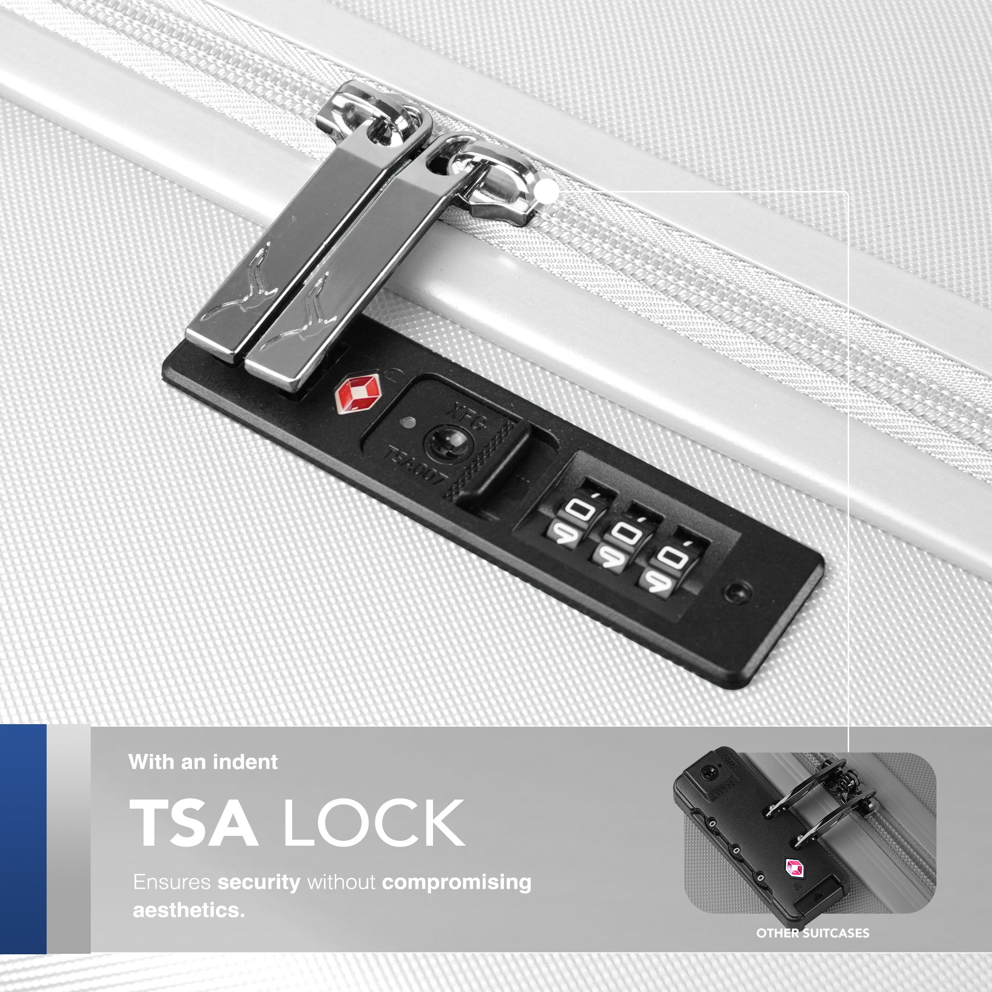 LUGG 65 x 25 x 44cm Vacay Suitcase ABS Luggage with TSA Indent Lock, Aluminium Trolley Handle, 360° Spinner Wheels, Water-Resistant & Durable Material - Airline Compatible (24inch)