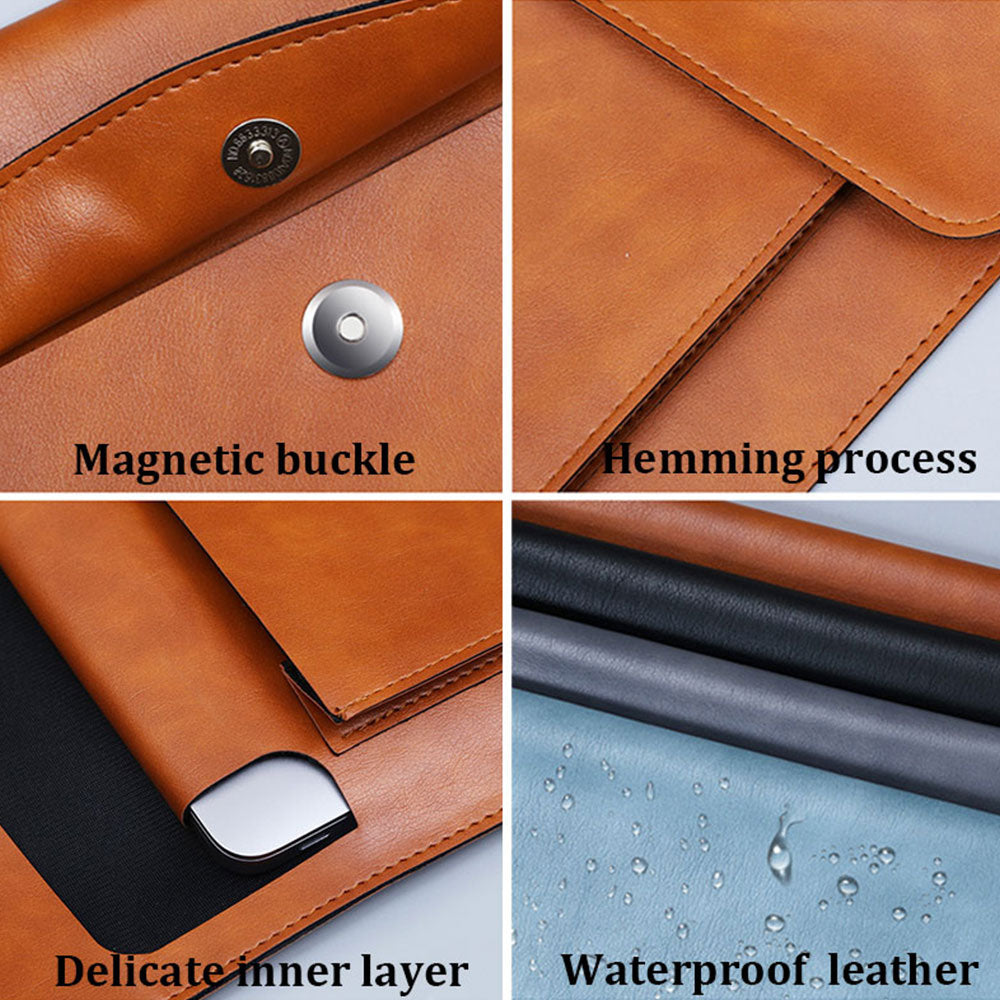 A4 File Bag Contains Large Capacity Double-layer Leather Protective Sleeve