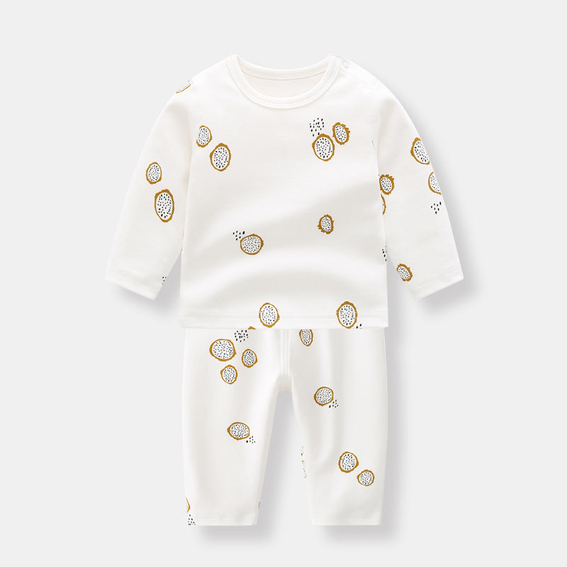 New Spring Baby Girls and Boys Pajamas 2pcs Sets: Round Collar Long Sleeve T-Shirt + Pants. Children Sleepwear, Newborn Homewear