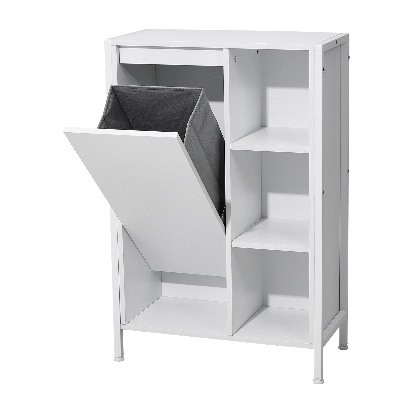 1-Pack L60*W30*H90CM Bathroom Storage Cabinet, Shoe Storage Cabinet Home Hallway Furniture 1 Doors / Adjustable 4 Shelves Cupboard Footwear Rack Stand Organiser White