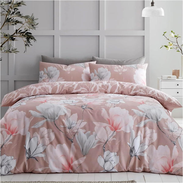 GC GAVENO CAVAILIA Floral Reversible Duvet Cover Set | Soft, Breathable, and Crease-Resistant Polycotton Fabric | 50% Cotton, 50% Polyester | Button Fastening Bed Set with Envelope Pillowcases | Sizes: Single, Double, King |