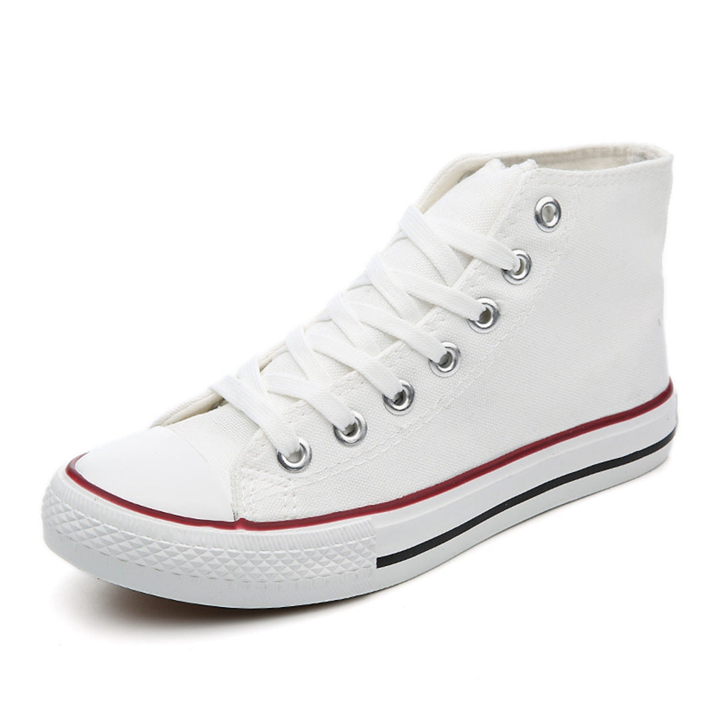 Women's High-top Canvas Pure Color Tied Shoes