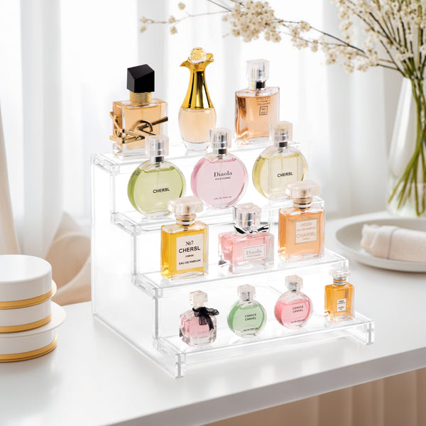 Makeup, Desktop, Dresser and Vanity Stand for Organisation and Decoration, 2Pack,4 Tier Clear Display Risers Stand, Perfume Organiser, Plastic Organiser for Figure, Cupcake, Dessert,2Pack, 30.5cm Visit the Lifewit Store