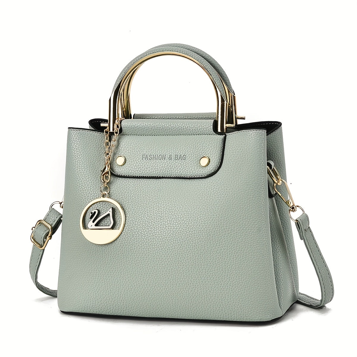 Women's  Handbag with -Tone Hardware & Detachable Strap - Elegant Beige/Coffee Brown/Tan/ Green/Pink/Black Crossbody Purse, -Tone Circle Logo Closure, Versatile Handheld or Shoulder for, Wedding, Everyday