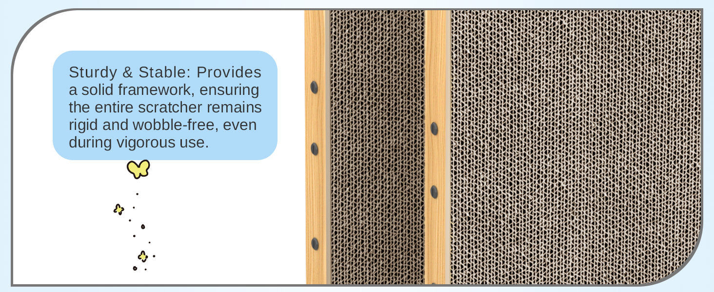 L-Shaped Cat Scratcher Cardboard Cat Scratching Post with Ball, Sofa Protector for Indoor Cats, Durable Corrugated Cat Scratch Board for Kittens & Adult Cats