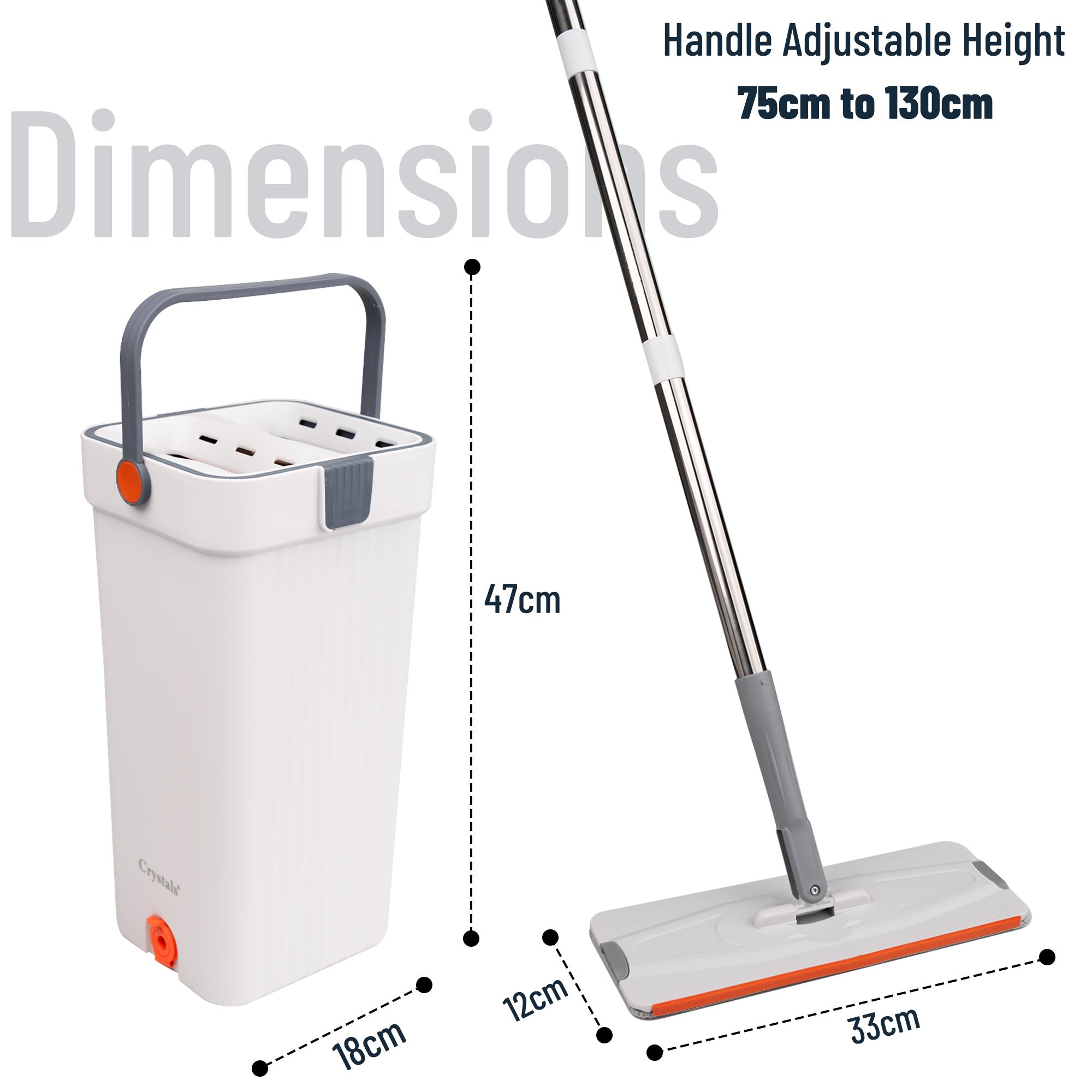 Mop Bucket Cleaning Kit, Including Mop and Bucket and Change the Mop Pad, Hand Wash Free Mop, Wet and Dry Mop, Multifunctional Bucket, Suitable for Tile, Marble, Wooden Floors, Cement Floor Cleaning, Reusable Mop Pads, Cleani