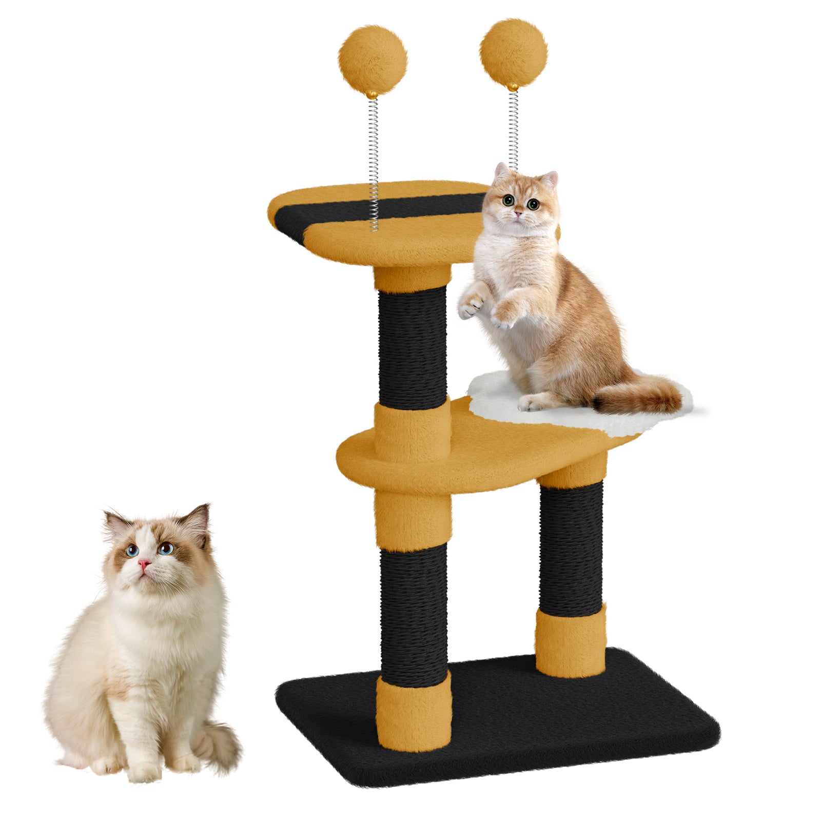 Dogat Bee - Themed Cat Tree with Scratching Posts, Interactive Kitten Furniture for Indoor Cats - Durable, Space - Saving & Easy to Assemble