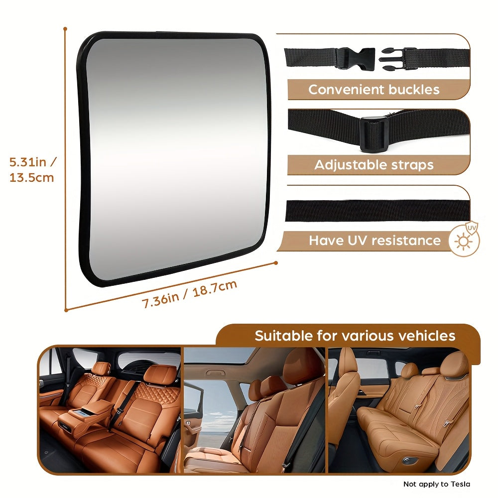 Baby Car Seat Mirror - 360° Adjustable Shatterproof Convex Safety Rearview Mirror with Adjustable Strap, Wide-Angle Baby Monitor for & Car Seats, Compatible with All Vehicles (Easy Install, No Tools Required)