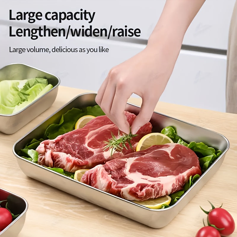 Stainless Steel Food Storage Containers Set of 5, Reusable, Square, Flip Top, Multipurpose, Dishwasher Safe, with No Electricity Needed, for Kitchen & Dining Organization