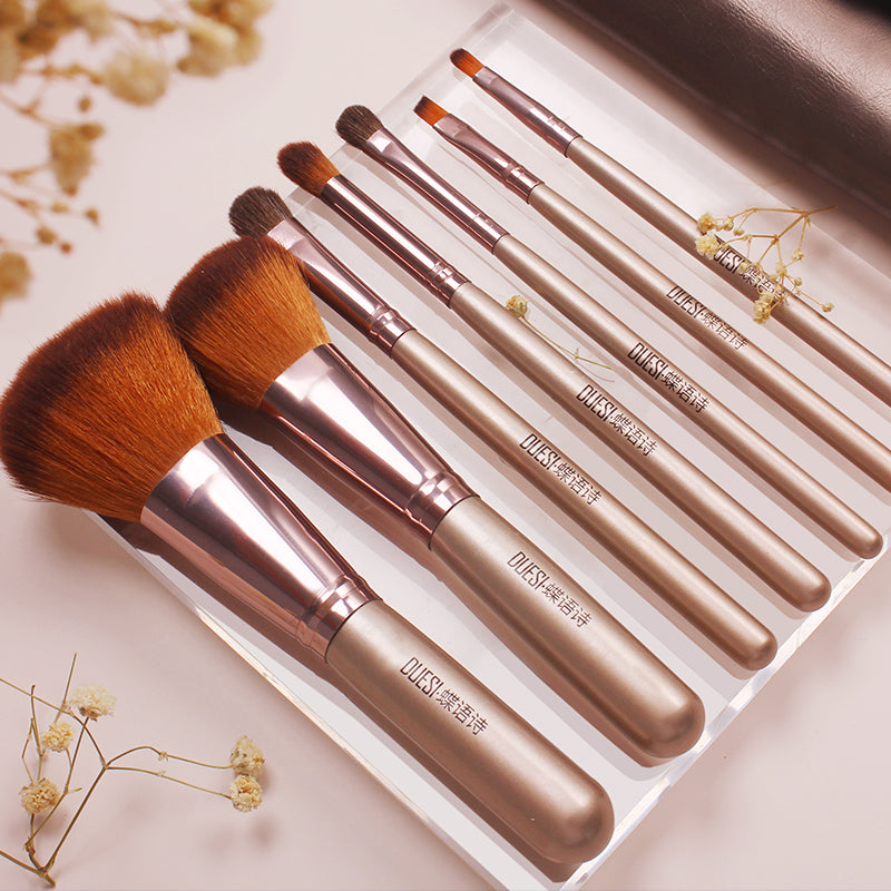 TT DUESI 7pcs Makeup Brush Set: Eyeshadow, Blush, Face Powder, Highlight, Repair Brush, Foundation, Lip Brush. Beauty Tools Full Set