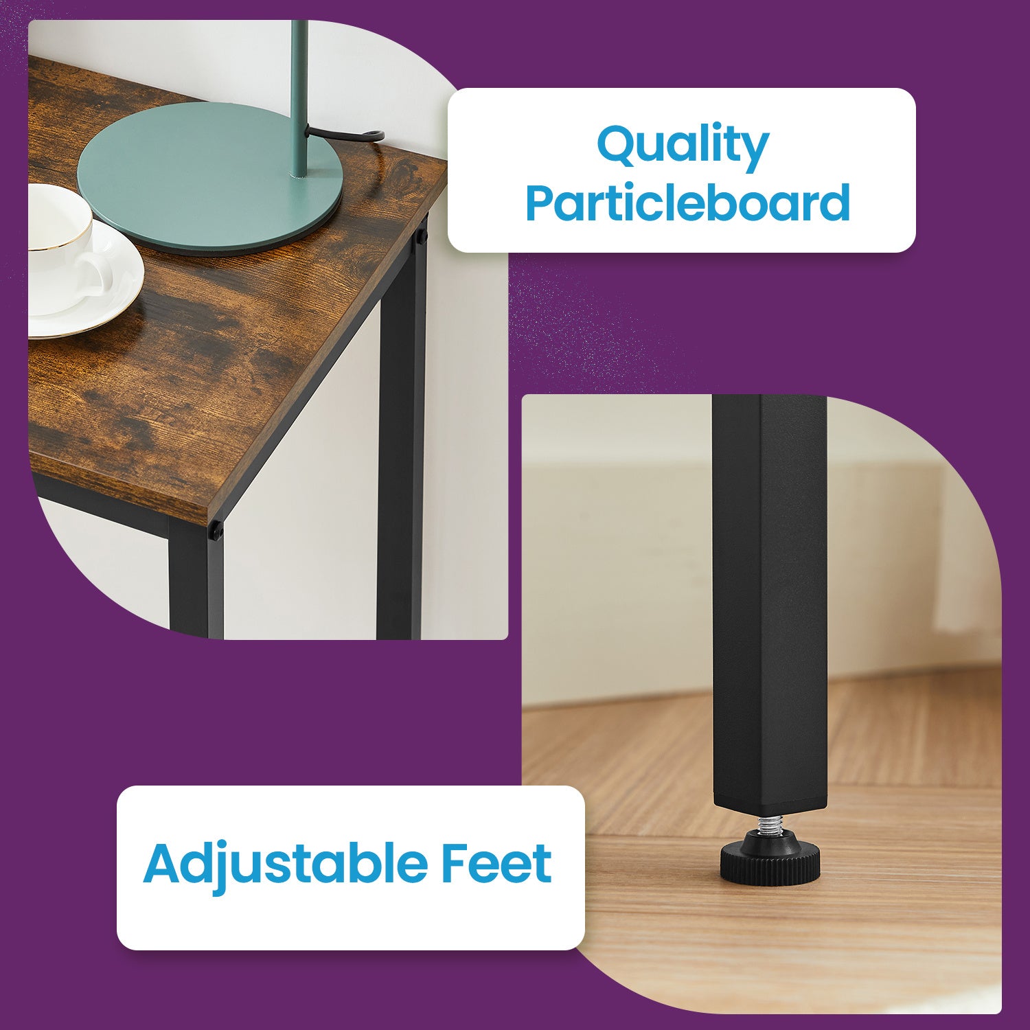 Bar Table and Chairs Set, Dining Table Set, Bar Kitchen Table with Stools Set of 2, Steel