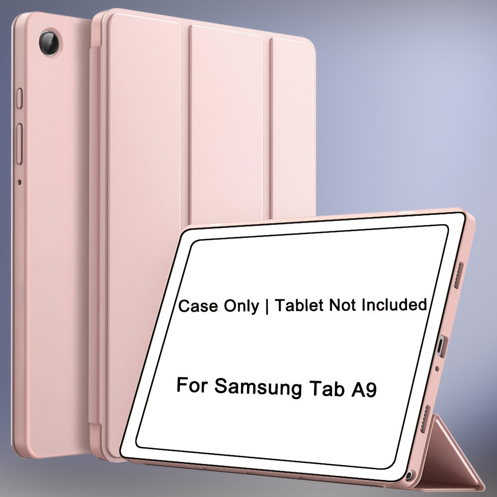 Case for Samsung Galaxy Tab A9 Plus 11-Inch 2023 (SM-X210 SM-X215), for Tab A9/A8/A7 Lite/S7/S8/S9/S10 FE, Soft Smooth Back Protective Cover, Lightweight, Scratch-Resistant, Anti-Slip, Foldable Stand, Auto Sleep/Wake Function