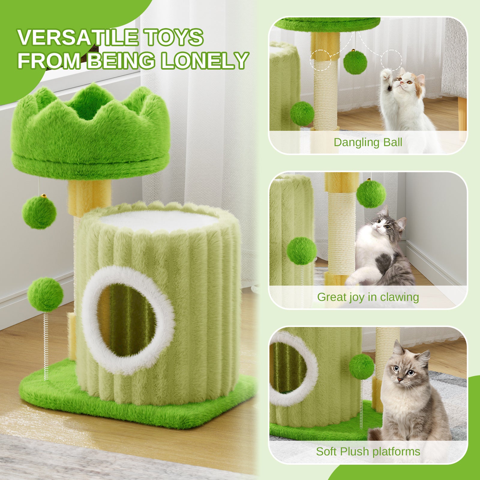Dogat 53cm Premium Cat Tree Tower Activity Center - Spacious Large Playing House Condo for Feline Rest & Sleep - Ideal for Active Cats!