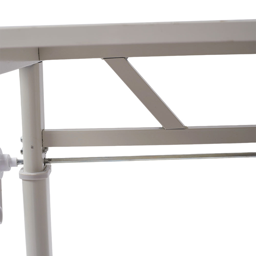 1pc Ergonomic Manual Standing Desk - Height Adjustable Work Table (60-90cm) with Reinforced Frame, Perfect for Home Office, Gaming & Study (White, Easy Assembly)