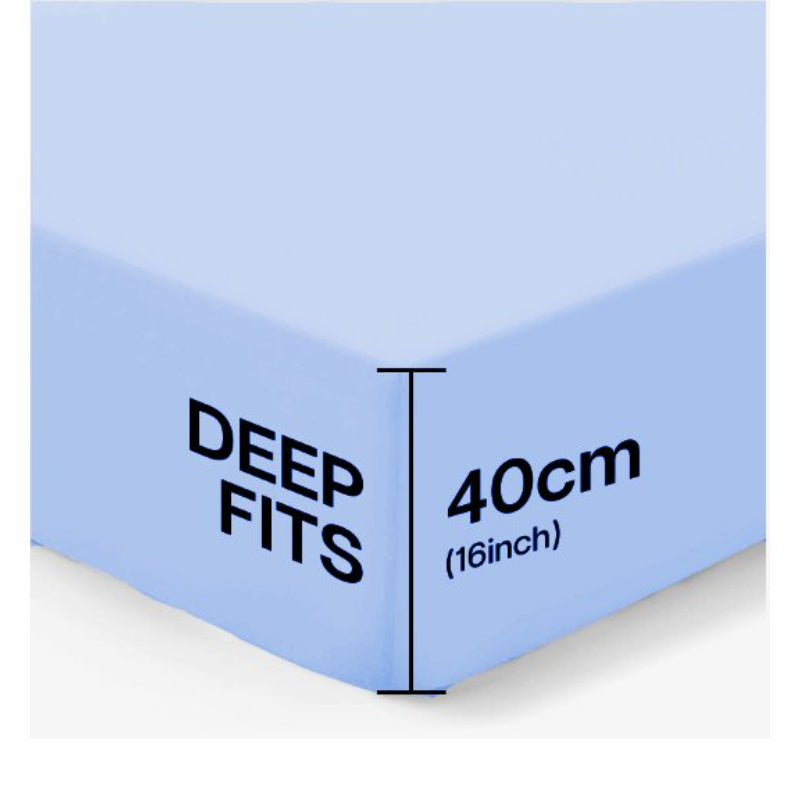 4B Superior 40CM Deep Fitted Sheets with Elastic All Around for Extra Thick Mattresses, Secure Snug Fit Bed Cover, Wrinkle Resistant Bedding, Easy Wash & Quick Dry, Smooth Finish for Modern Bedrooms, Durable Everyday Use Shee