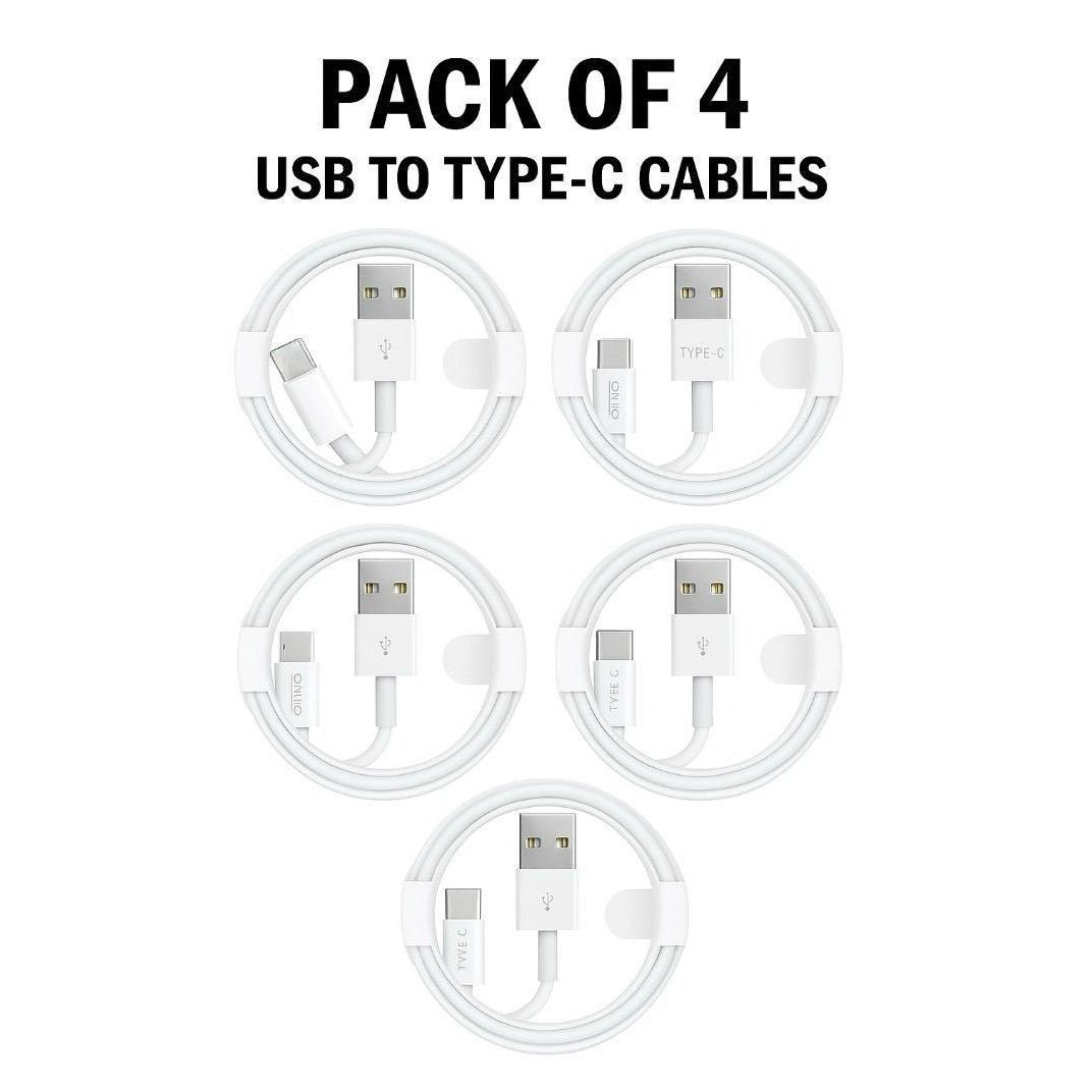 Pack of 4 USB to Type-C Cables – Fast Charging Wires for All USB-C Devices