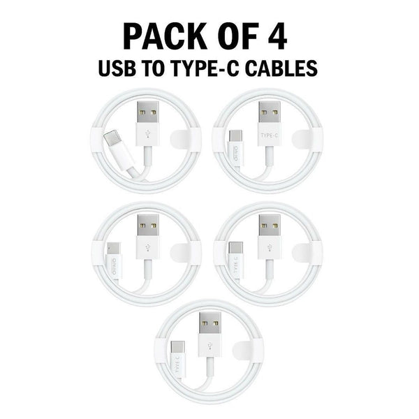 Pack of 4 USB to Type-C Cables – Fast Charging Wires for All USB-C Devices